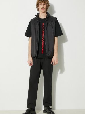 Jednobarevné rovné kalhoty New Balance černé