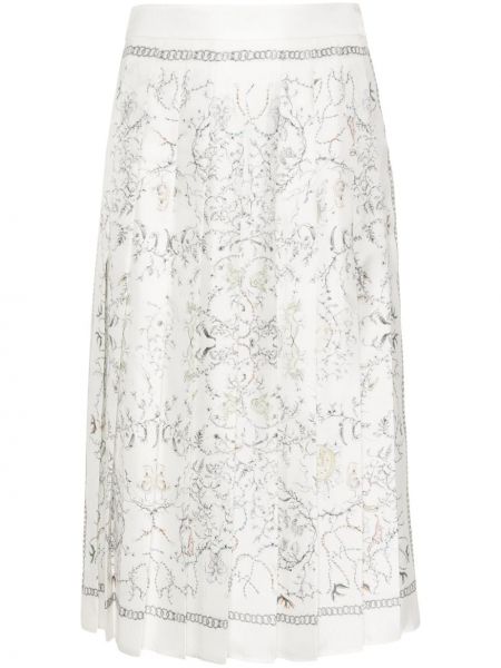 Πλισέ φούστα με σχέδιο με αφηρημένο print Fabiana Filippi λευκό