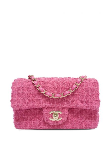 Tvídová taška Chanel Pre-owned ružová