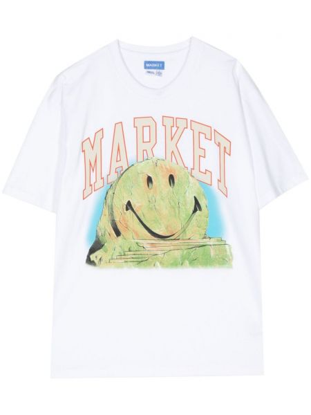 Medvilninis marškinėliai Market balta