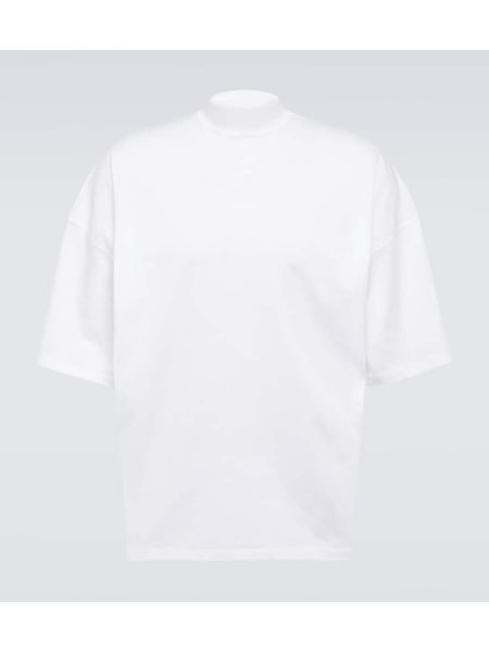 Koszulka bawełniana z dżerseju Jil Sander biała