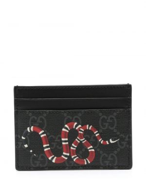 Kožená peňaženka s potlačou Gucci čierna