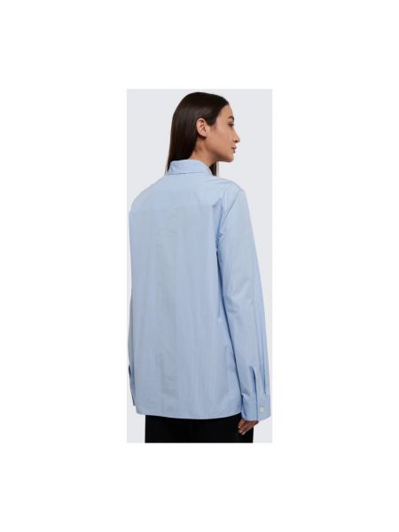Blusa con cordones de algodón Jil Sander azul