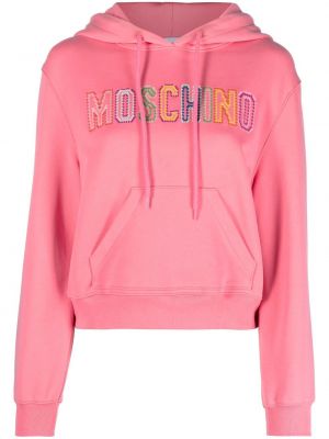 Hoodie mit stickerei Moschino pink