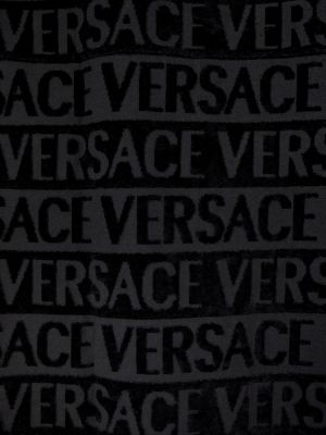 Памучен халат Versace Home черно