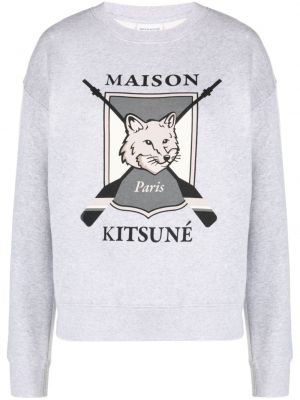 Памучен суитчър Maison Kitsuné сиво