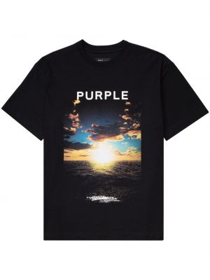 Βαμβακερή μπλούζα με σχέδιο Purple Brand
