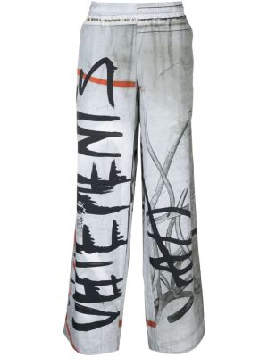 Pantaloni con stampa Vetements grigio