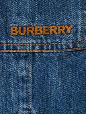 Oversize kokvilnas džinsa krekls Burberry zils