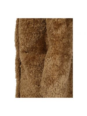 Abrigo de cuero con capucha de cuero sintético Herno beige