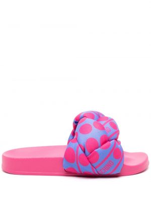 Pīti punktotas kurpes ar apdruku Love Moschino rozā
