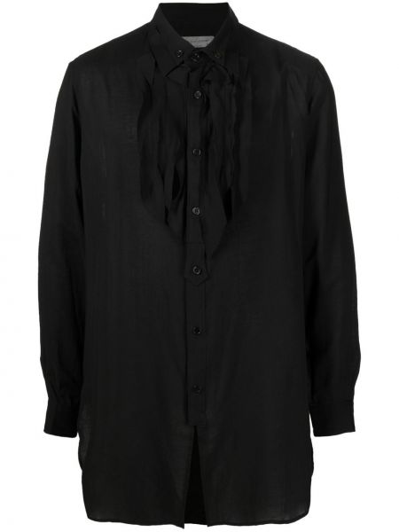 Пухена риза с волани Yohji Yamamoto черно