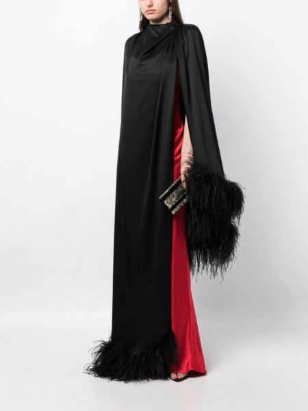 Asymetrický saténový kabát Rachel Gilbert černý
