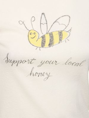 T-shirt di cotone con stampa in jersey Re/done bianco