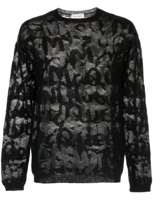 Džemperis ar apaļu kakla izgriezumu Alexander Mcqueen melns