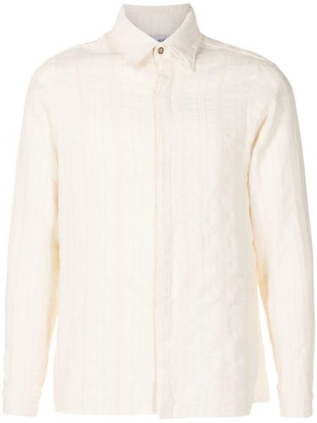 Žakárová bavlněná košile Amir Slama bílá