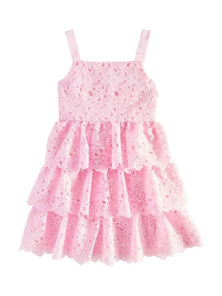 Blonder floral dress for jenter Self-portrait Kids rosa