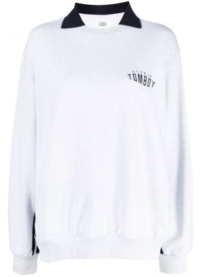 Gestreifter sweatshirt mit print Studio Tomboy grau