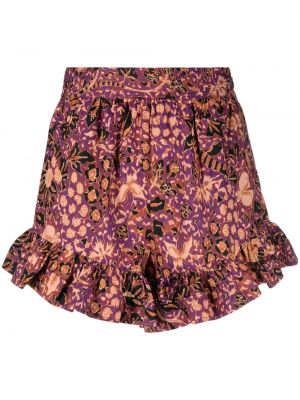 Kratke hlače s cvetličnim vzorcem s potiskom Ulla Johnson vijolična