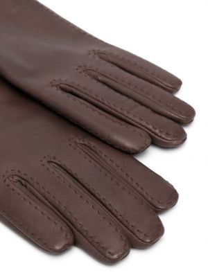 Rękawiczki skórzane Polo Ralph Lauren brązowe