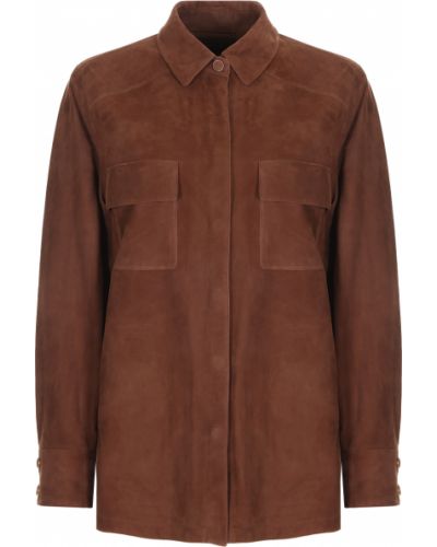 Кожаная куртка Loro Piana коричневая