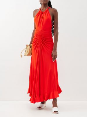 Платье с открытыми плечами из джерси из крепа Proenza Schouler красное