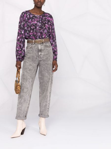 Blusa con estampado con estampado abstracto Isabel Marant violeta