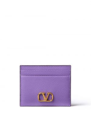 Kožená peňaženka Valentino Garavani fialová