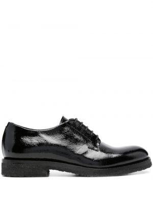Pantofi oxford cu șireturi din piele din dantelă Del Carlo negru