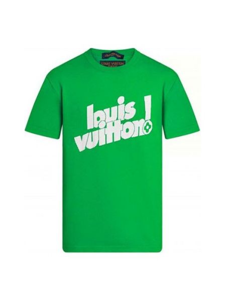 Классическая футболка с коротким рукавом с круглым вырезом Louis Vuitton зеленая