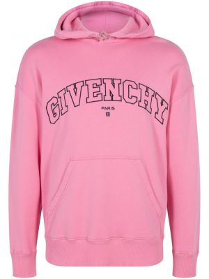 Hoodie di cotone con stampa Givenchy rosa