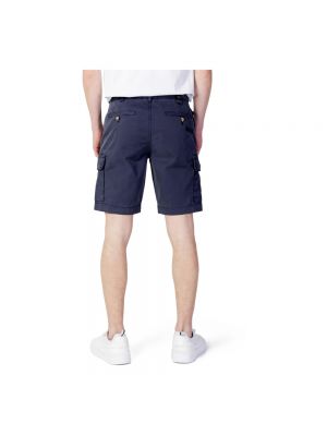 Pantalones cortos con cremallera de algodón Blauer azul