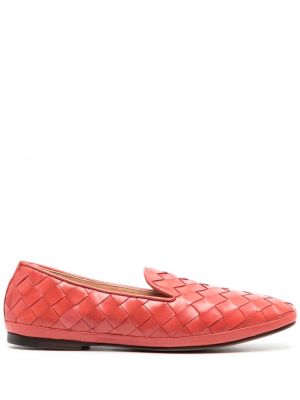 Pantofi loafer din piele împletite Henderson Baracco roșu