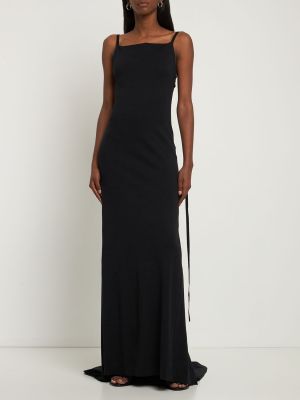 Μάξι φόρεμα από ζέρσεϋ Ann Demeulemeester μαύρο