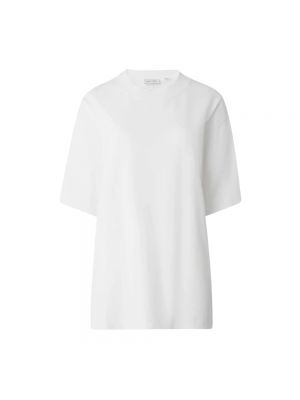 Koszulka bawełniana oversize Dagmar biała
