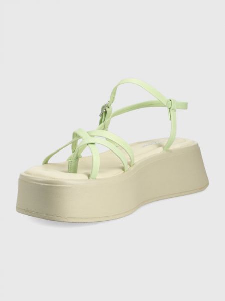 Sandale din piele cu platformă Vagabond verde