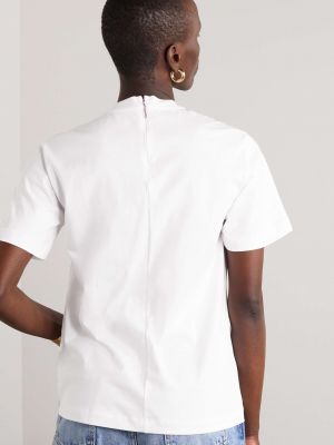 Белая кружевная хлопковая футболка из джерси Christopher Kane