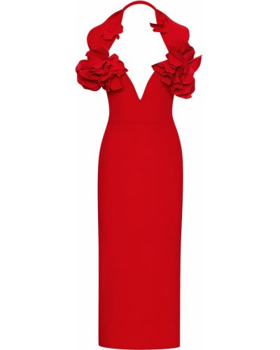 Vestido de cóctel Oscar De La Renta rojo