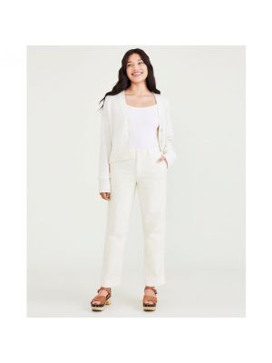 Pantalones chinos de cintura alta de pana Dockers blanco
