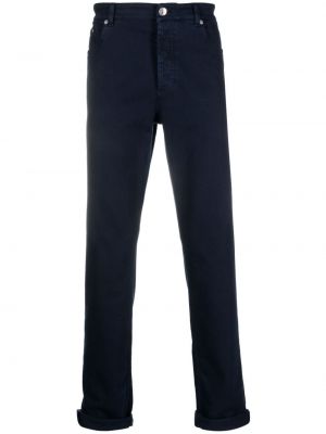 Bavlnené džínsy s rovným strihom Brunello Cucinelli modrá