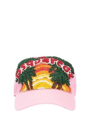 Atogrąžų kepurė su snapeliu Dsquared2 rožinė