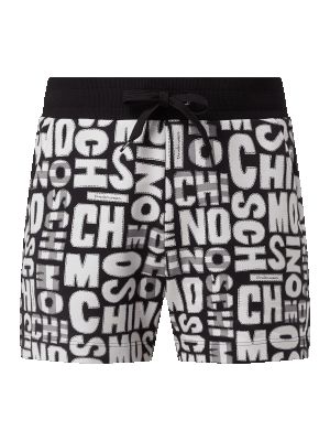 Dzianinowe szorty Moschino Swim + Underwear czarne