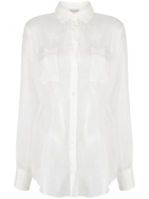 Μεταξωτό πουκάμισο με διαφανεια Blanca Vita λευκό