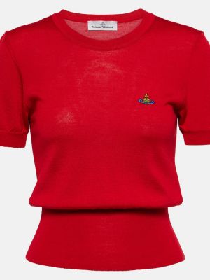 Puloverel de lână Vivienne Westwood roșu
