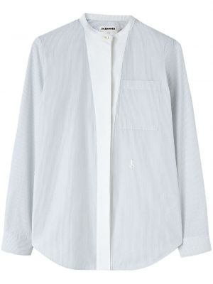 Chemise en coton à rayures Jil Sander blanc