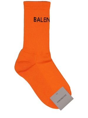Памучни спортни чорапи Balenciaga оранжево