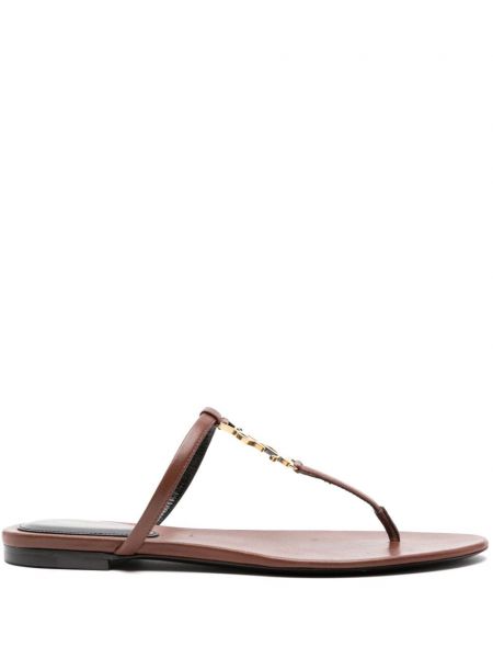 Kožené sandále Saint Laurent hnedá