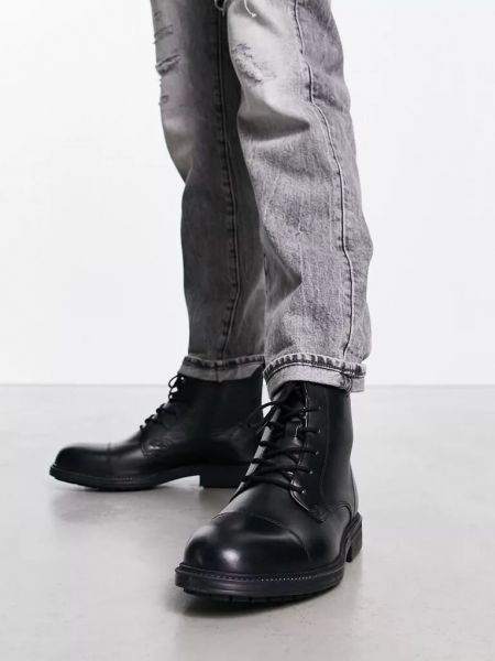 Классические кожаные ботинки Jack & Jones черные