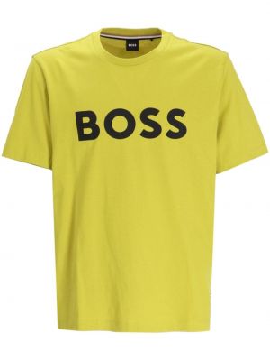 Baskılı pamuklu tişört Boss sarı