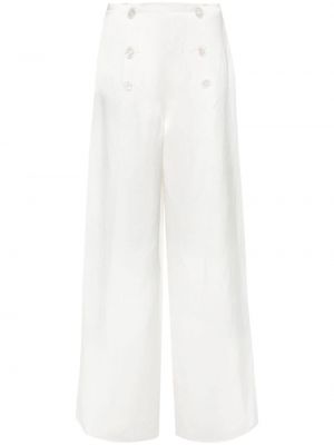 Pantaloni din satin cu croială lejeră Ralph Lauren Collection alb